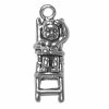 3D Baby Sitting In High Chair With Hand On Head Charm