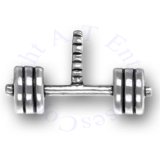 3D Barbell With Weights Charm