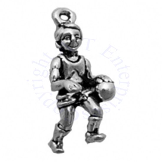 3D Boy Basketball Player Running With Ball Charm - Click Image to Close