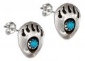 Turquoise Bear Claw Post Earrings