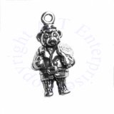 3D Crossing Guard Policeman Policewoman Bear Holding Stop Sign Charm