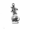 Sterling Silver 3D Beet With Leaves Bundled And Tied With Bow Charm