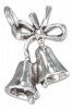 3D Christmas Or Wedding Bells Charm With Bow