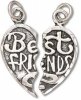2 Piece Best Friends Heart Forever Apart Or Together Charm