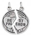 BEST FRIENDS Friendship Coin Two Piece Charm Hearts