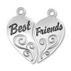 Two Piece Best Friends Mizpah Heart Charm