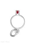 Ruby Colored Cubic Zirconia July Birthstone Wedding Ring Charm