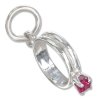 Ruby Colored Cubic Zirconia July Birthstone Wedding Ring Charm