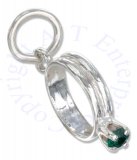 Emerald Colored Cubic Zirconia May Birthstone Wedding Ring Charm