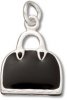 Black Enameled Purse Or Handbag Charm
