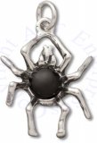 3D Black Onyx Crawling Spider Charm