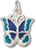 Small Enameled Navy Blue And Teal Butterfly Charm