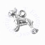 3D Small Boston Terrier With Ears Up Dog Breed Charm