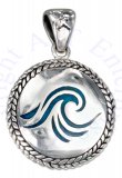 Medallion Paua Shell Wave Inlay Pendant