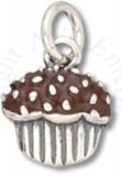 Brown Enamel Chocolate With Sprinkles Cupcake Muffin Charm