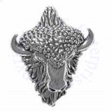 3D Buffalo Bison Head With Horns Charm