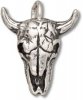 3D Bull Cow Skull Charm With Horns