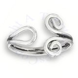 Bypass Wrap Curled Ends Adjustable Wire Toe Ring