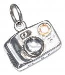 3D Camera Charm With Crystal Flash