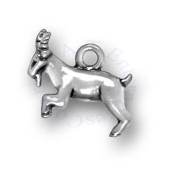 3D Small Jumping Or On Hind Legs Capricorn Goat Charm - Click Image to Close