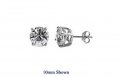 Mens 8mm Round Clear Cubic Zirconia Casting Prong Setting Earrings