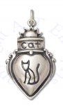 Cat Lovers Crowned Heart Charm