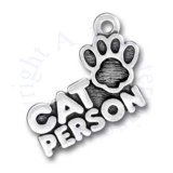 Cat Person Charm With Paw Print