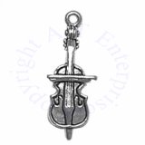 3D Cello With Bow Across Musical Instrument Charm