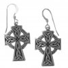 Celtic Knot Christian Cross Earrings With Celtic Triquetras