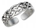 Sterling Silver Men's Celtic Weave Adjustable Toe Ring