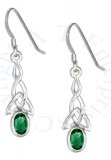 Celtic Green Cubic Zirconia Earrings