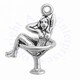 Woman In Swimsuit In Champagne Glass 3D Charm