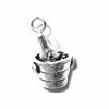 Sterling Silver 3D Champagne On Ice In Bucket Charm