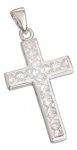 Channel Set Cubic Zirconia Christian Religious Cross Pendant