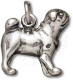 3D Standing Chinese Pug Dog Breed Charm