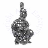 Sterling Silver 3D Kneeling Chinese Xian Guard Charm