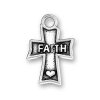 Christian Cross Charm With FAITH Word And Heart