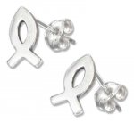 Small Christian Religious Fish Post Earrings