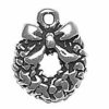 3D Christmas Door Wreath Charm With Large Bow