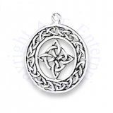 Enclosed Circle Celtic Weave Knots Around Celtic Weave Star Charm