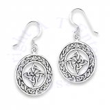 Circle Celtic Weave Knots Around Celtic Star Earrings On French Wires