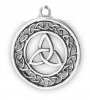 Circle Lined Unending Celtic Knot With Center Triquetra Knot Charm