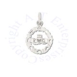 Curved Round Claddagh Surrounded By Hearts Charm