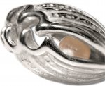 3D Partially Open Clam Charm With Simulated Pearl Inside Of Clam