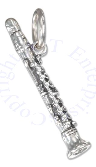3D Clarinet Musical Instrument Charm - Click Image to Close