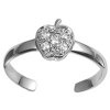Clear Cubic Zirconia Apple Adjustable Toe Ring
