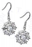 Cubic Zirconia Snowflake Dangle Earrings