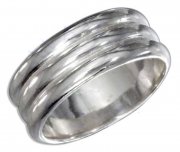 Unisex Corrugated Wide Band Ring