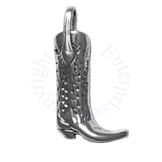3D Detailed Cowboy Boot Charm - Click Image to Close