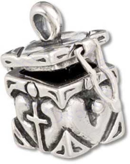 3D Cross In Heart Prayer Box Charm - Click Image to Close